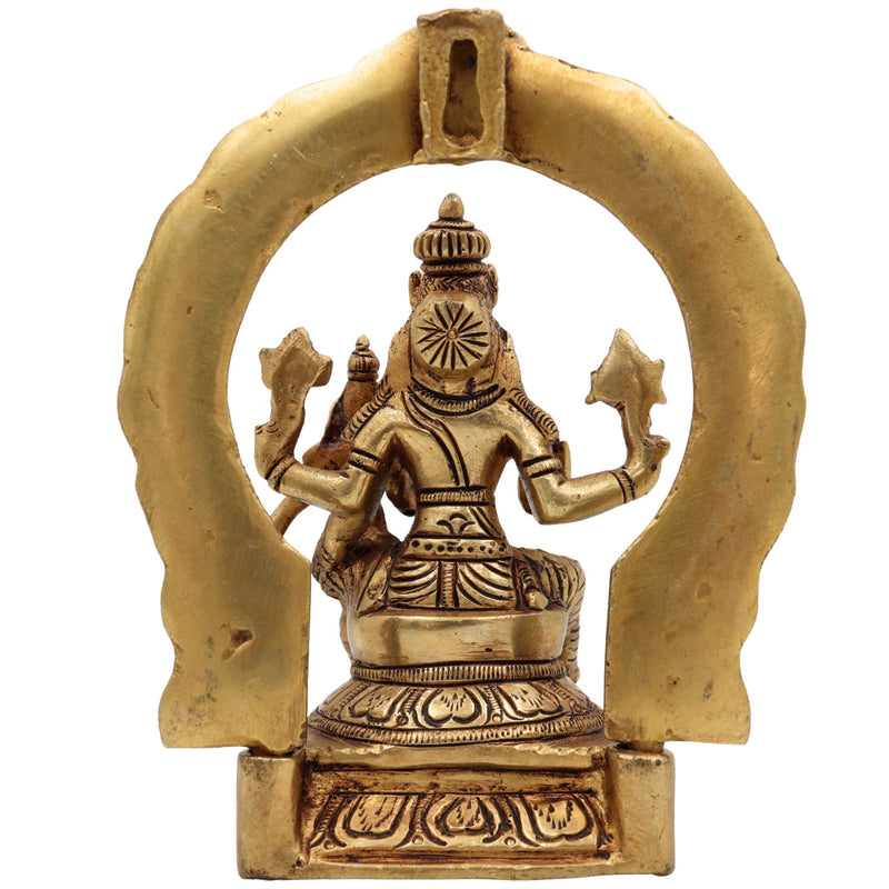 Lord Hayagriva Lakshmi Brass Idol | Lakshmi Hayagriva Murti Vigraham Statue for Pooja, Temple, Home Decor & Vastu Gift,Gold, 6 Inch, 1 Piece