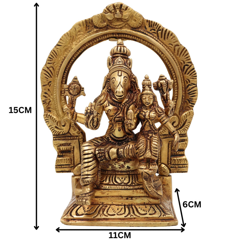 Lord Hayagriva Lakshmi Brass Idol | Lakshmi Hayagriva Murti Vigraham Statue for Pooja, Temple, Home Decor & Vastu Gift,Gold, 6 Inch, 1 Piece