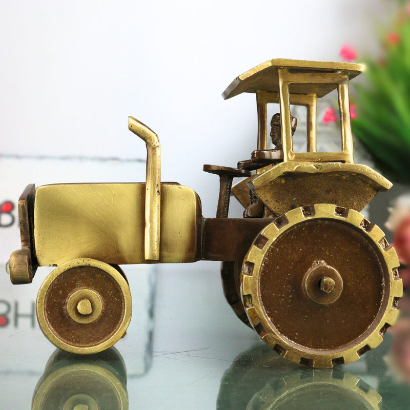 Brass Tractor Decorative, Tractor Showpeice,Gold, 4 Inch, 1 Piece