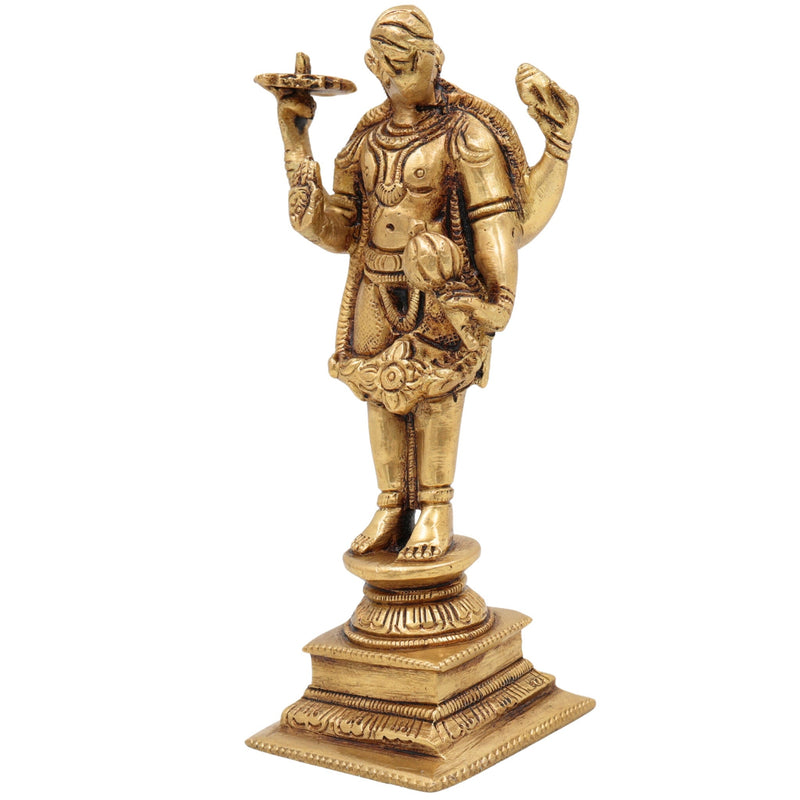 Brass Varaha Idol | Lord Varaha Murti, Varahadev Statue for Puja, Home Decor & Temple | Handcrafted Varahavatar Sculpture,Gold,6inch,1pice