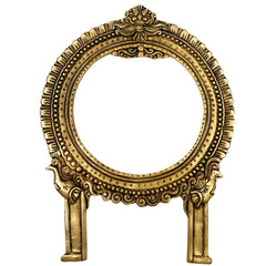 Brass Prabhavali for Idols Handcrafted – Traditional Temple Arch Frame | Prabhamandala Tiruvasi Aura Backplate for God Statue | Decorative Pooja Mandapam Wall Hanging, Gold, 11 Inch, 1 Piece