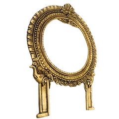 Brass Prabhavali for Idols Handcrafted – Traditional Temple Arch Frame | Prabhamandala Tiruvasi Aura Backplate for God Statue | Decorative Pooja Mandapam Wall Hanging, Gold, 11 Inch, 1 Piece