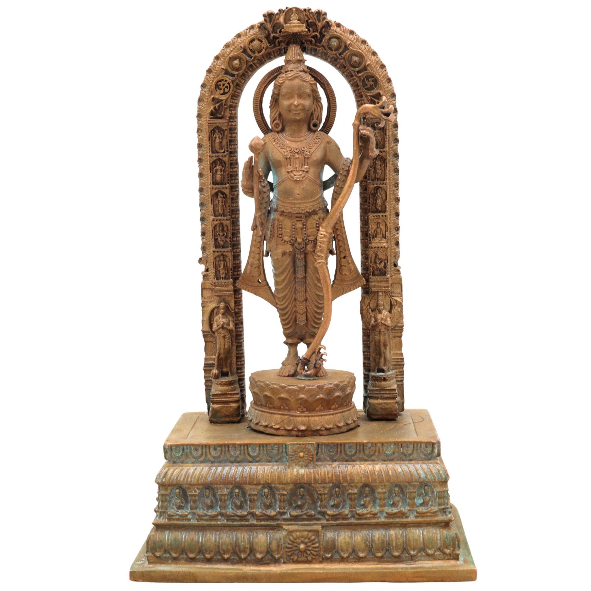 Handcrafted Bronze Ayodhya Ram Ji Idol | Panchaloha Ram Murti | Lord Shri Ram Copper Statue | Maryada Purushottam Ram Lalla Sculpture,Brown, 6 Inch, 1 Piece