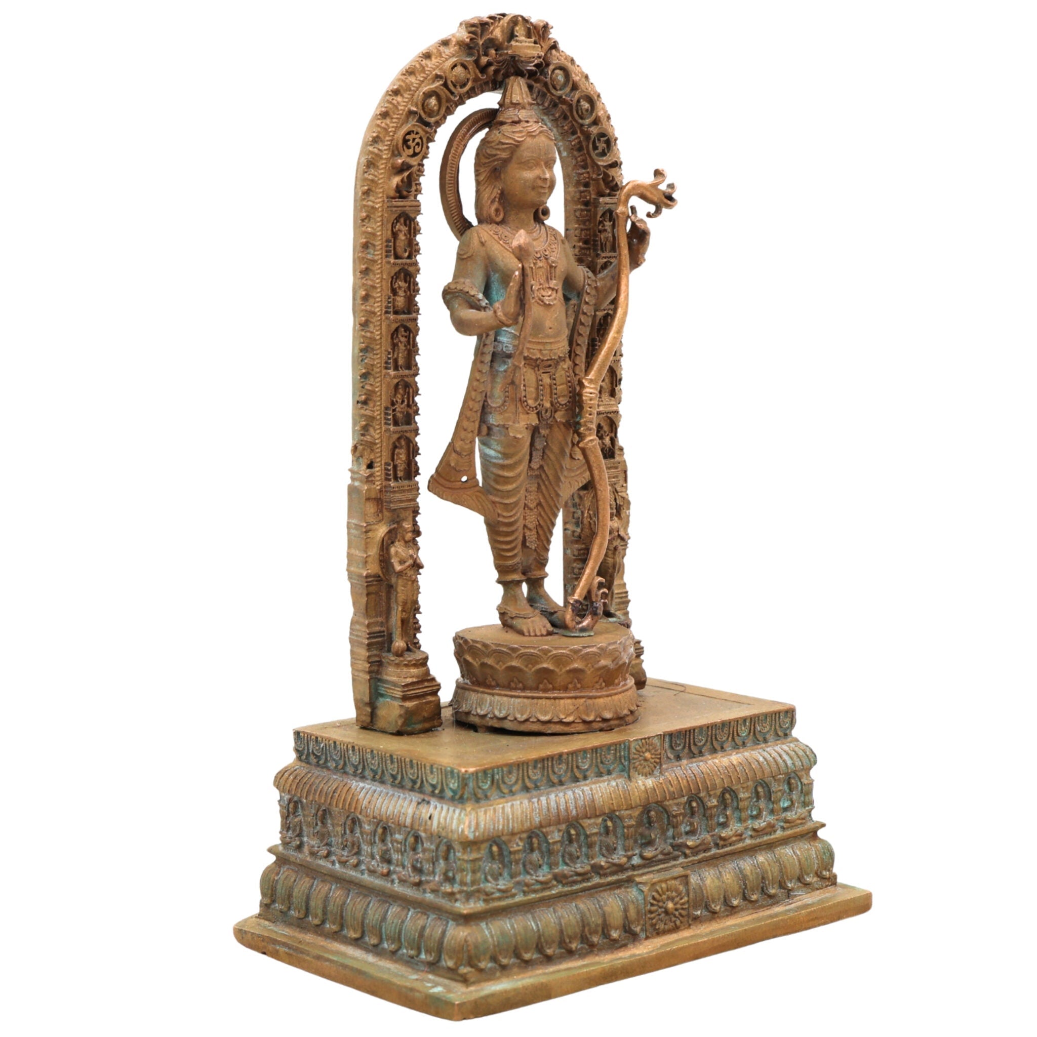 Handcrafted Bronze Ayodhya Ram Ji Idol | Panchaloha Ram Murti | Lord Shri Ram Copper Statue | Maryada Purushottam Ram Lalla Sculpture,Brown, 6 Inch, 1 Piece