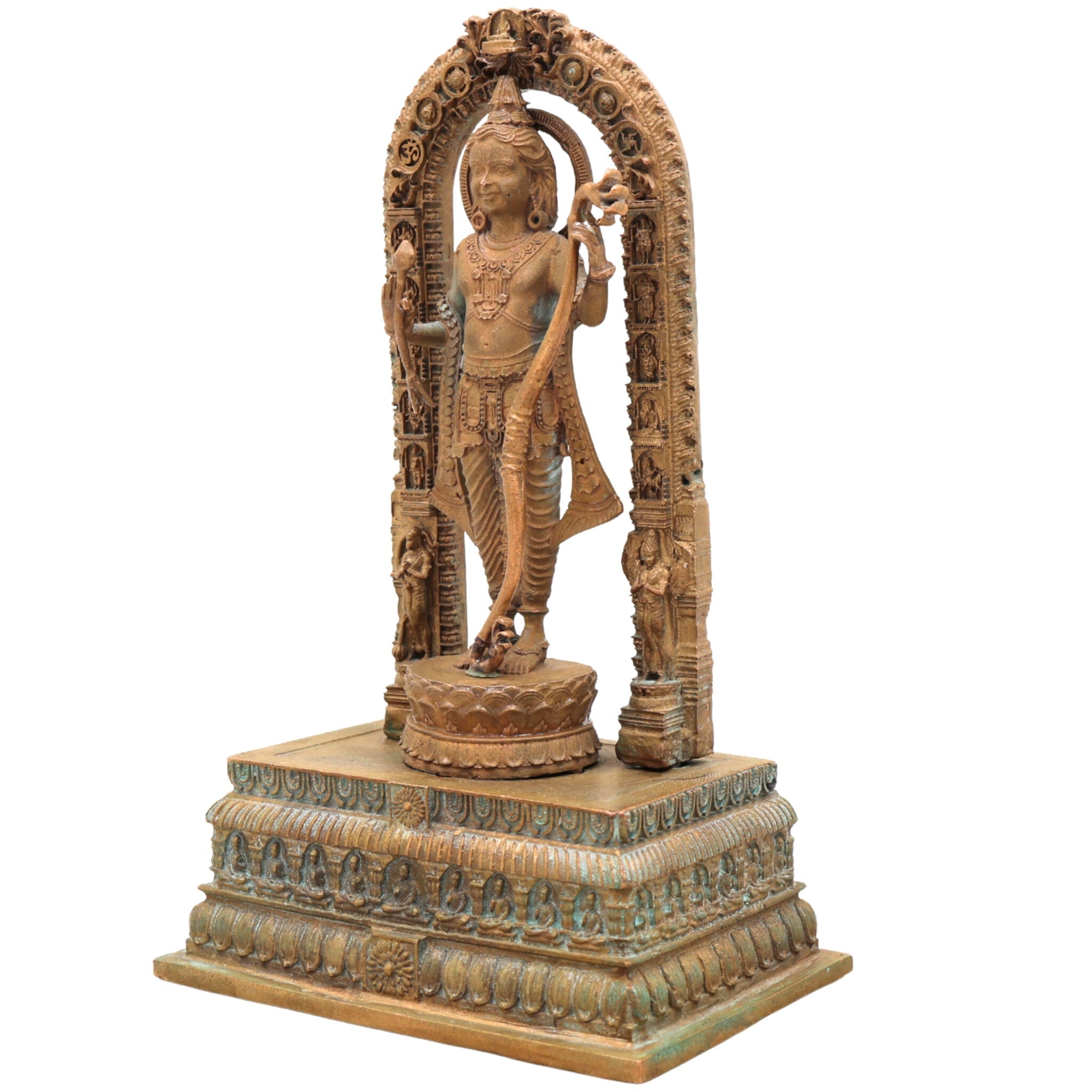Handcrafted Bronze Ayodhya Ram Ji Idol | Panchaloha Ram Murti | Lord Shri Ram Copper Statue | Maryada Purushottam Ram Lalla Sculpture,Brown, 6 Inch, 1 Piece