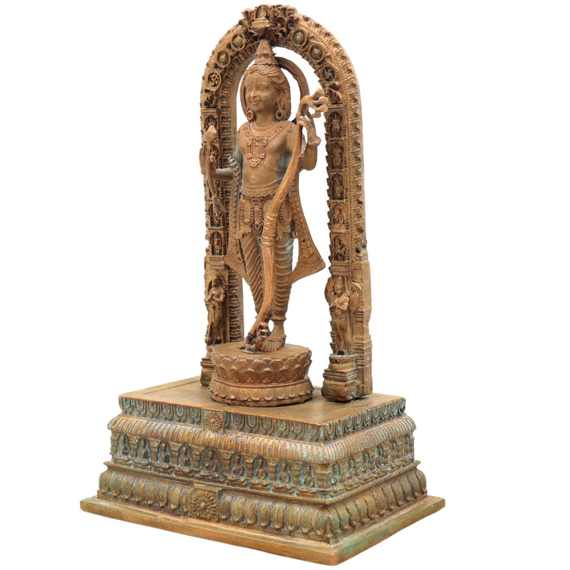Handcrafted Bronze Ayodhya Ram Ji Idol | Panchaloha Ram Murti | Lord Shri Ram Copper Statue | Maryada Purushottam Ram Lalla Sculpture,Brown, 6 Inch, 1 Piece