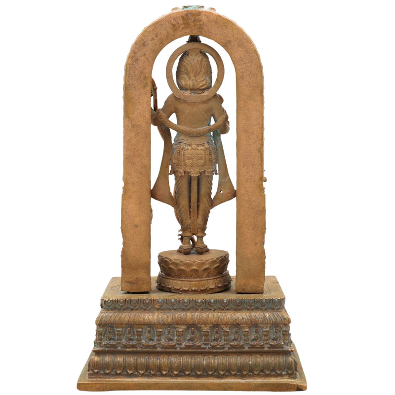 Handcrafted Bronze Ayodhya Ram Ji Idol | Panchaloha Ram Murti | Lord Shri Ram Copper Statue | Maryada Purushottam Ram Lalla Sculpture,Brown, 6 Inch, 1 Piece