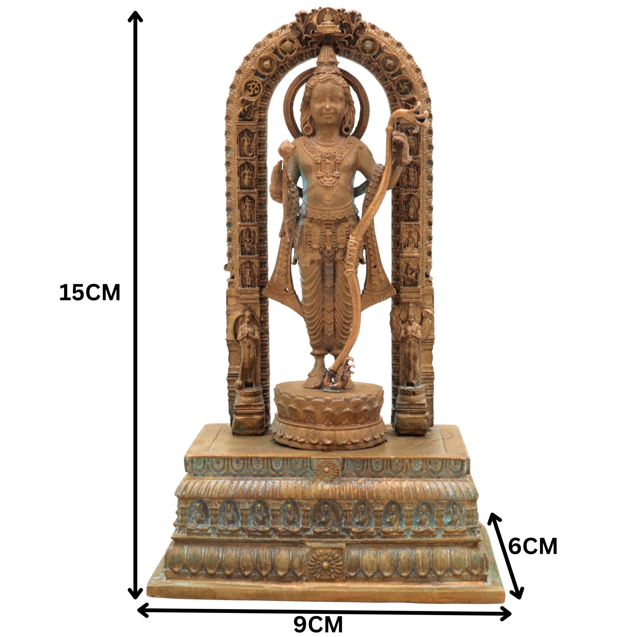 Handcrafted Bronze Ayodhya Ram Ji Idol | Panchaloha Ram Murti | Lord Shri Ram Copper Statue | Maryada Purushottam Ram Lalla Sculpture,Brown, 6 Inch, 1 Piece