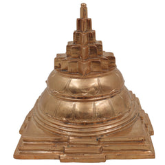Handmade Bronze Panchaloha Shri Yantra Idol, Traditional Vastu Yantra for Prosperity, Wealth & Spiritual Balance, Sri Chakra Sculpture,Brown, 6 Inch, 1 Piece