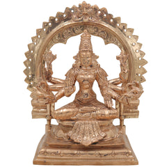 Handmade Bronze Vijaya Lakshmi Idol | Panchaloha Jaya Mahalakshmi Narayani Statue | South Indian Chola Art Lakshmi Devi Murti for Home Temple & Puja,Gold, 10 Inch, 1 Piece