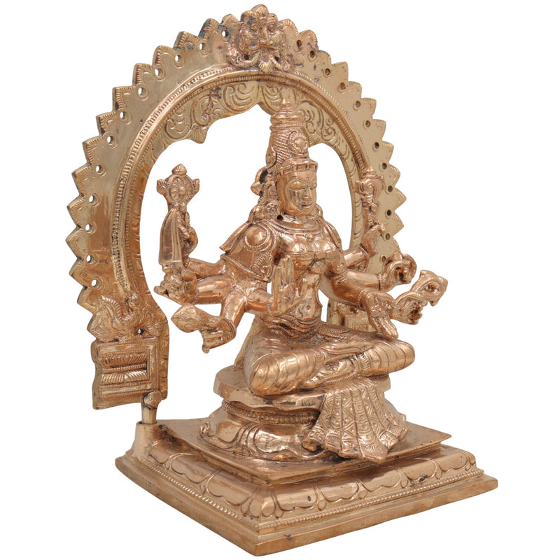 Handmade Bronze Vijaya Lakshmi Idol | Panchaloha Jaya Mahalakshmi Narayani Statue | South Indian Chola Art Lakshmi Devi Murti for Home Temple & Puja,Gold, 10 Inch, 1 Piece