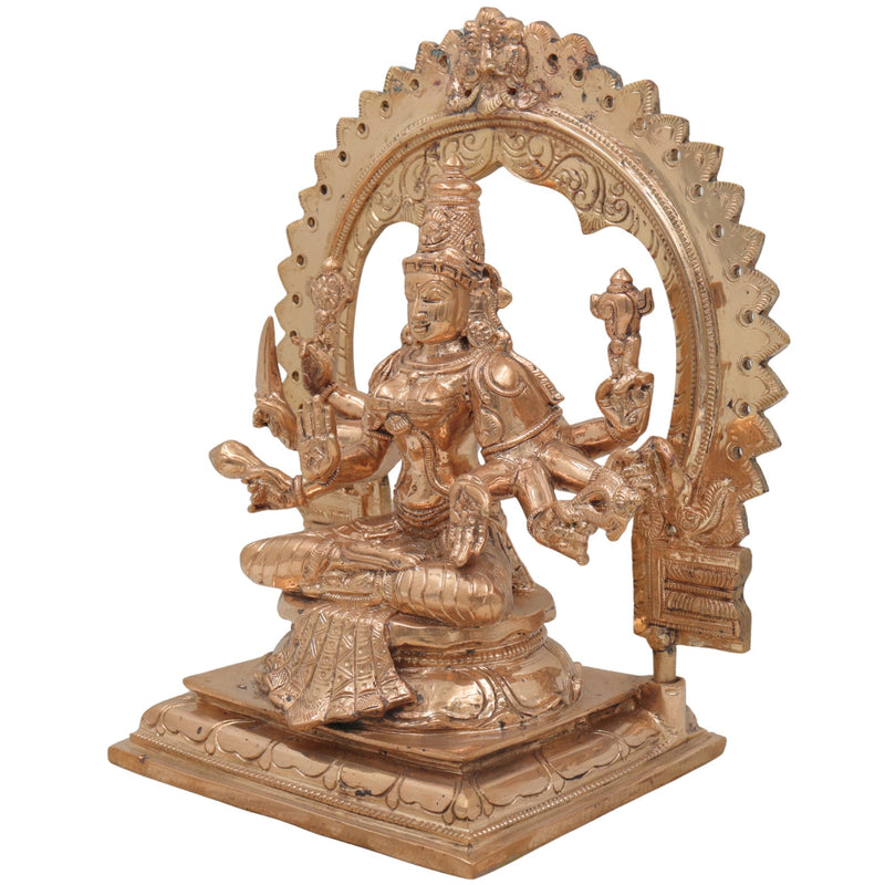 Handmade Bronze Vijaya Lakshmi Idol | Panchaloha Jaya Mahalakshmi Narayani Statue | South Indian Chola Art Lakshmi Devi Murti for Home Temple & Puja,Gold, 10 Inch, 1 Piece