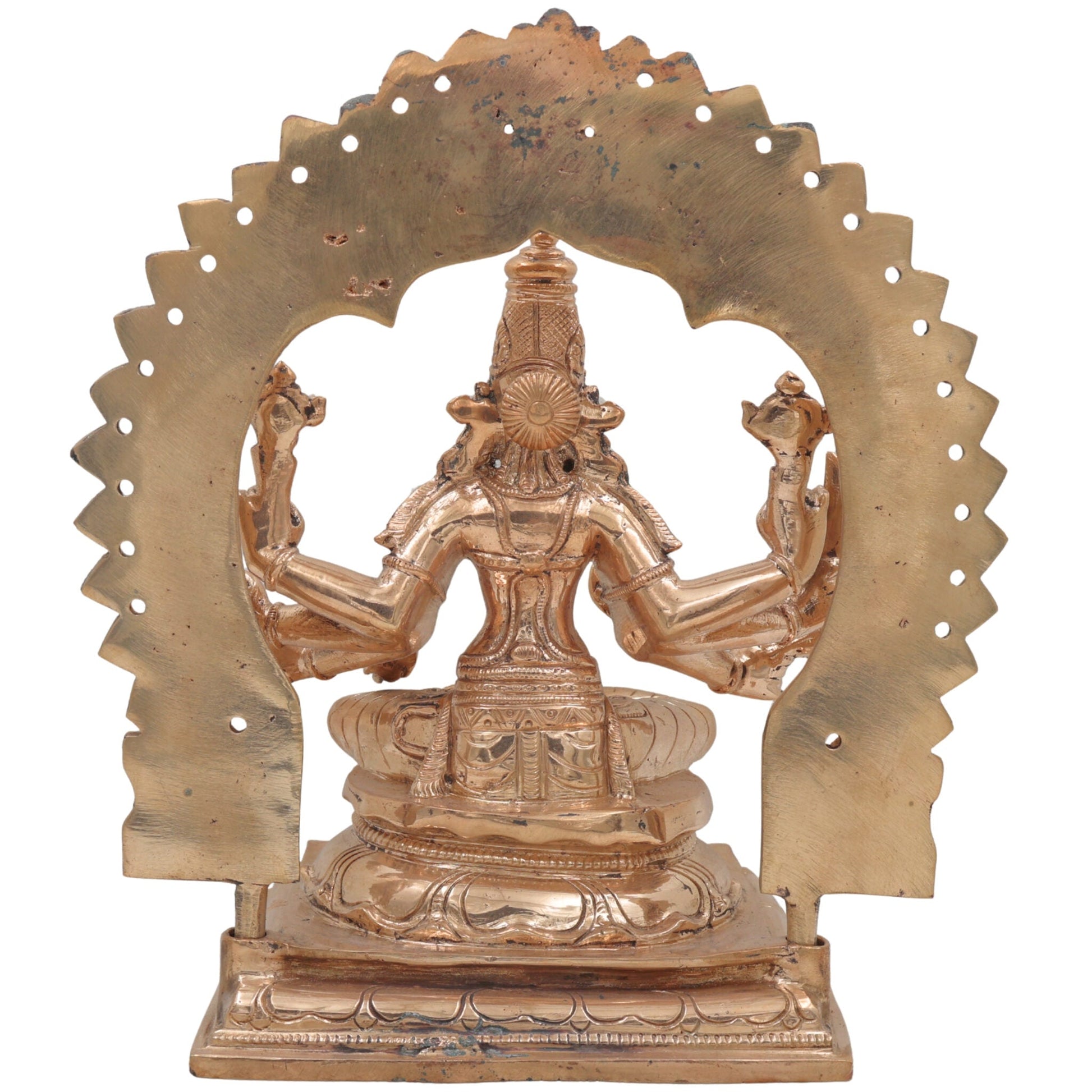 Handmade Bronze Vijaya Lakshmi Idol | Panchaloha Jaya Mahalakshmi Narayani Statue | South Indian Chola Art Lakshmi Devi Murti for Home Temple & Puja,Gold, 10 Inch, 1 Piece