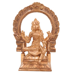Handcrafted Bronze Rajarajeshwari Idol | Tripurasundari Lalita Devi Panchaloha Sculpture | South Indian Chola Art Goddess Murti for Pooja & Decor,Gold, 6.5 Inch, 1 Piece