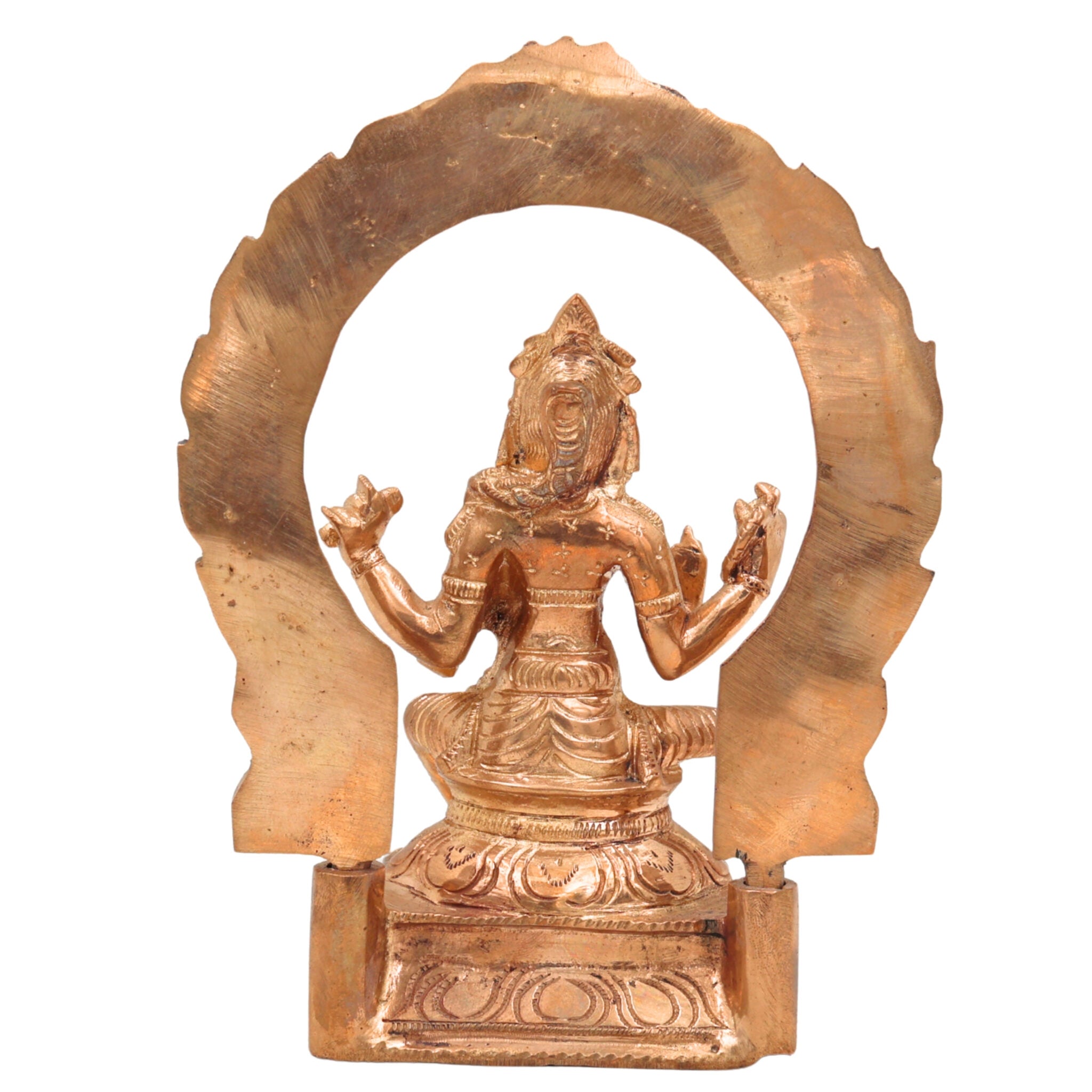 Handcrafted Bronze Rajarajeshwari Idol | Tripurasundari Lalita Devi Panchaloha Sculpture | South Indian Chola Art Goddess Murti for Pooja & Decor,Gold, 6.5 Inch, 1 Piece