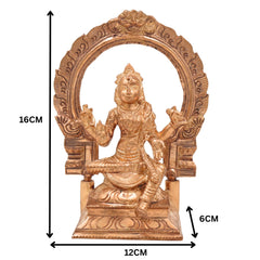 Handcrafted Bronze Rajarajeshwari Idol | Tripurasundari Lalita Devi Panchaloha Sculpture | South Indian Chola Art Goddess Murti for Pooja & Decor,Gold, 6.5 Inch, 1 Piece