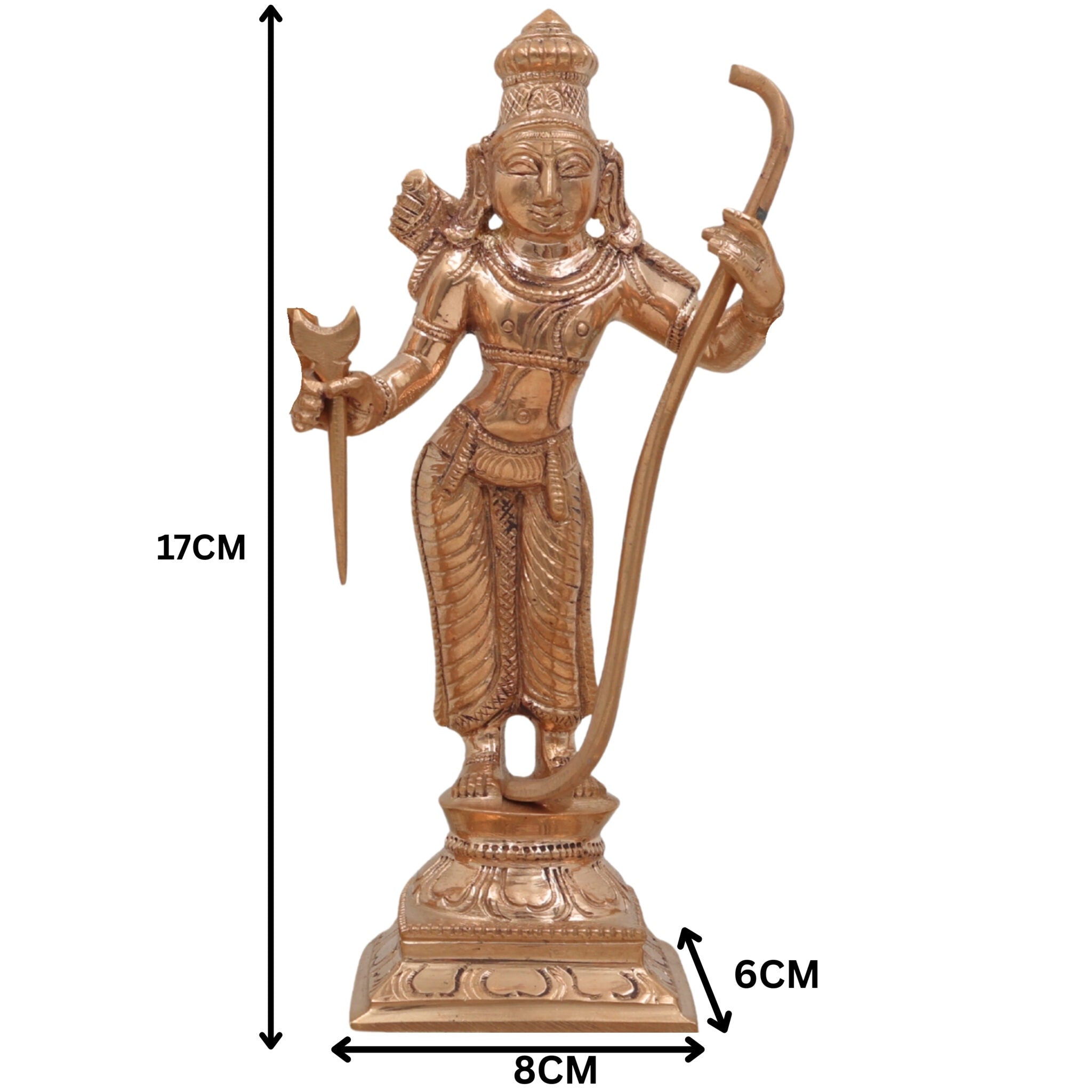 Handmade Panchaloha Bronze Rama Darbar Idol Set | Lord Rama Sita Laxman Hanuman Murti | Traditional Wax Cast Ram Darbar Sculpture for Pooja & Home Decor,Gold, 7 Inch, 1set