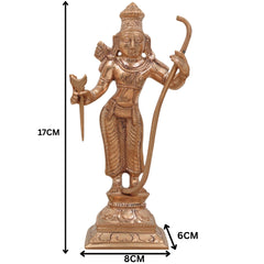 Handmade Panchaloha Bronze Rama Darbar Idol Set | Lord Rama Sita Laxman Hanuman Murti | Traditional Wax Cast Ram Darbar Sculpture for Pooja & Home Decor,Gold, 7 Inch, 1set