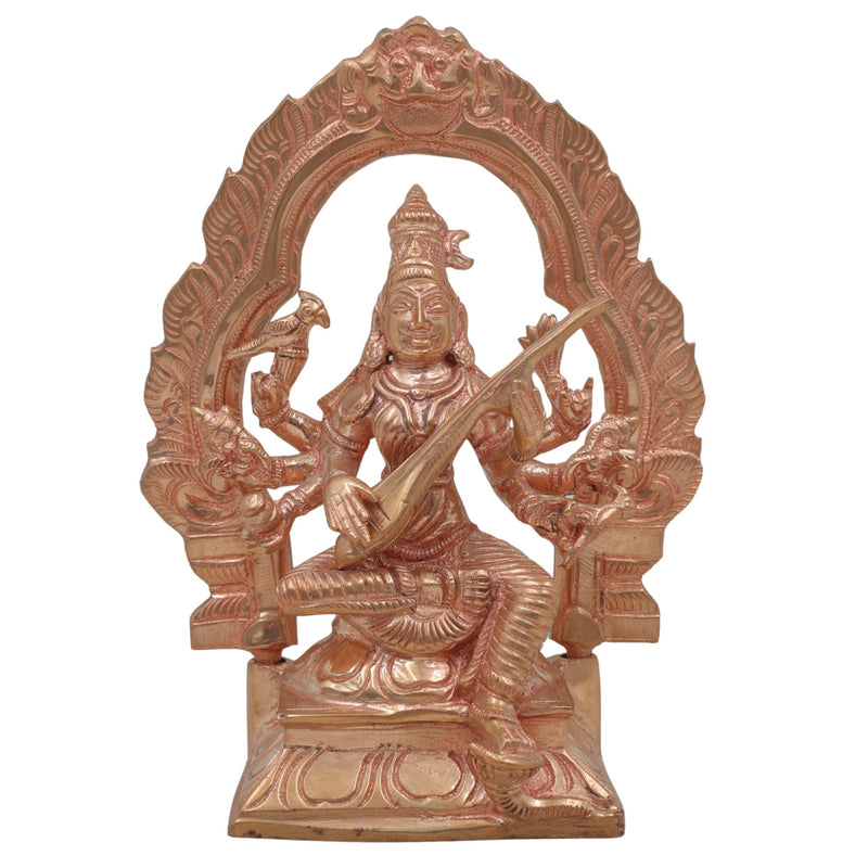 Raj Matangi Devi Bronze Idol, Handmade Panchaloha Murti, Traditional South Indian Goddess Matangi Statue for Puja & Temple Decor,Gold, 6.5 Inch, 1 Piece