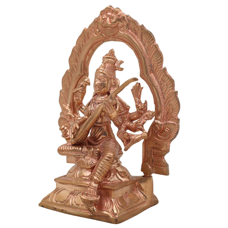 Raj Matangi Devi Bronze Idol, Handmade Panchaloha Murti, Traditional South Indian Goddess Matangi Statue for Puja & Temple Decor,Gold, 6.5 Inch, 1 Piece