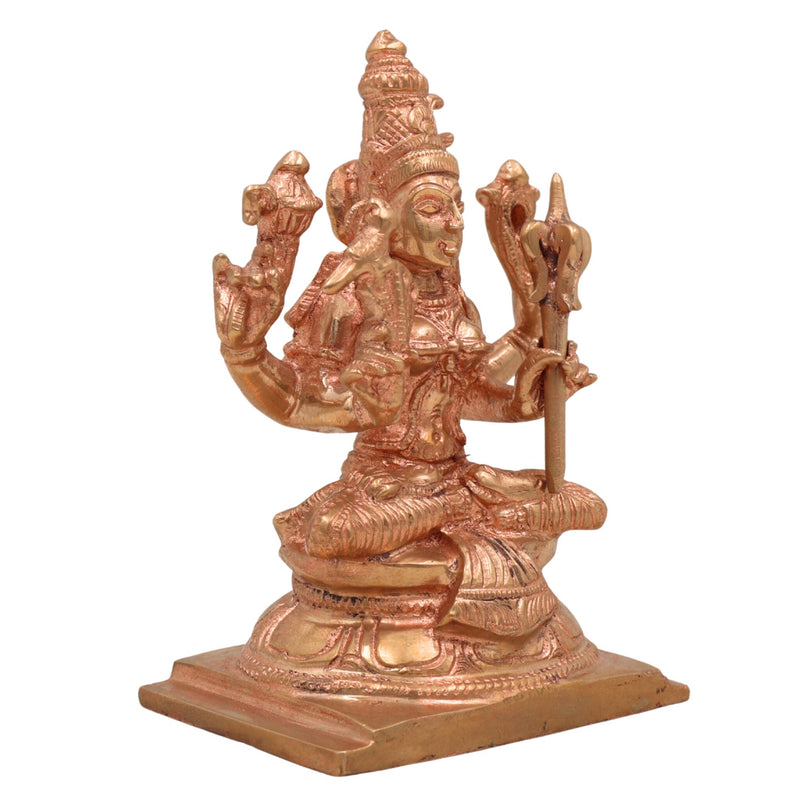 Handcrafted Bronze Kamakshi Amman Idol – Panchaloha Kanchi Kamakshi Devi Statue in Chola Style for Pooja & Temple Decor,Gold, 5.5 Inch, 1 Piece