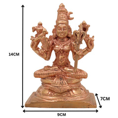Handcrafted Bronze Kamakshi Amman Idol – Panchaloha Kanchi Kamakshi Devi Statue in Chola Style for Pooja & Temple Decor,Gold, 5.5 Inch, 1 Piece