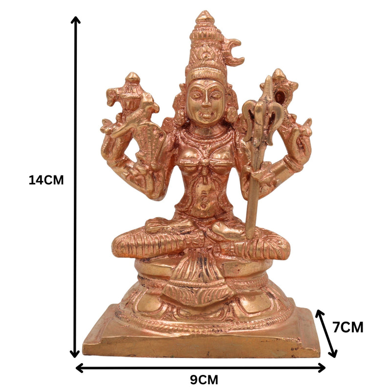 Handcrafted Bronze Kamakshi Amman Idol – Panchaloha Kanchi Kamakshi Devi Statue in Chola Style for Pooja & Temple Decor,Gold, 5.5 Inch, 1 Piece