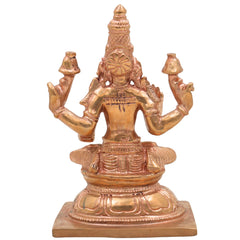 Handcrafted Panchaloha Mahalakshmi Idol | Bronze Sri Lakshmi | Maha Laxmi | Kamala Devi Murti for Pooja & Home Decor,Gold, 5.5 Inch, 1 Piece