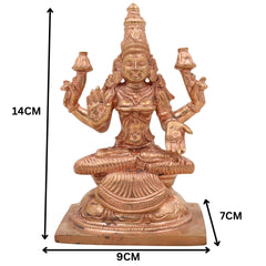 Handcrafted Panchaloha Mahalakshmi Idol | Bronze Sri Lakshmi | Maha Laxmi | Kamala Devi Murti for Pooja & Home Decor,Gold, 5.5 Inch, 1 Piece