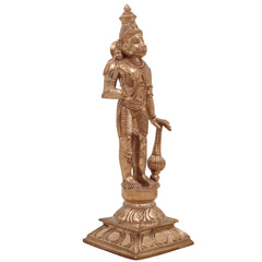 Handcrafted Panchaloha Hanuman Idol in Bronze – Ram Bhakt Anjaneya Murti | Bajrang Bali | South Indian Chola Art Sculpture (21cm),Gold, 8.5 Inch, 1 Piece