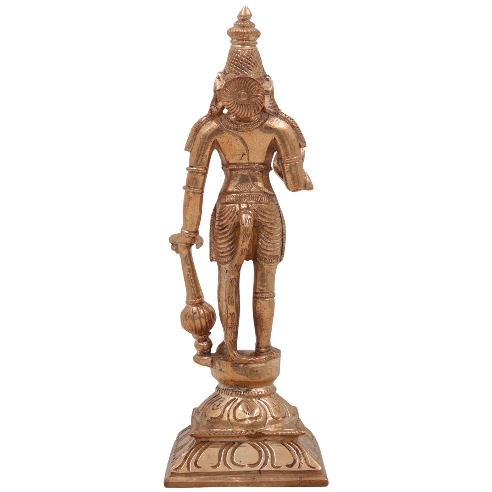Handcrafted Panchaloha Hanuman Idol in Bronze – Ram Bhakt Anjaneya Murti | Bajrang Bali | South Indian Chola Art Sculpture (21cm),Gold, 8.5 Inch, 1 Piece