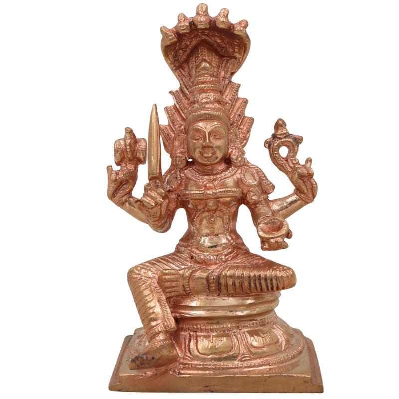 Handcrafted Bronze Mariamman Idol – Samayapuram Karumari Amman | Panchaloha Grama Devata | South Indian Chola Art Sculpture,Gold, 6 Inch, 1 Piece