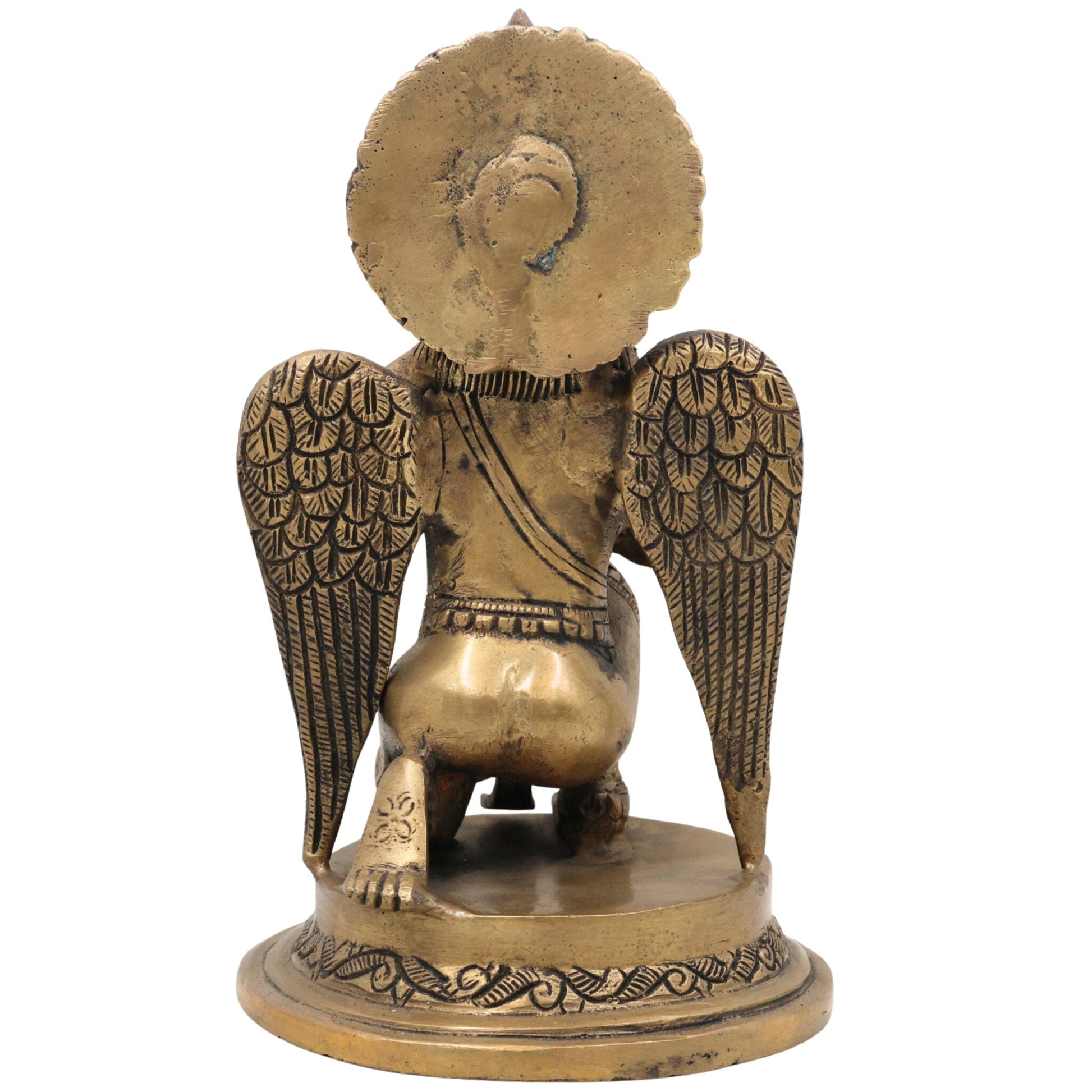 Brass Garuda Deva Idol | Vishnu Vahana Suparna Murti | Pital Garuda Swamy Statue for Home Temple & Pooja Decor,Gold, 9.5 Inch, 1 Piece