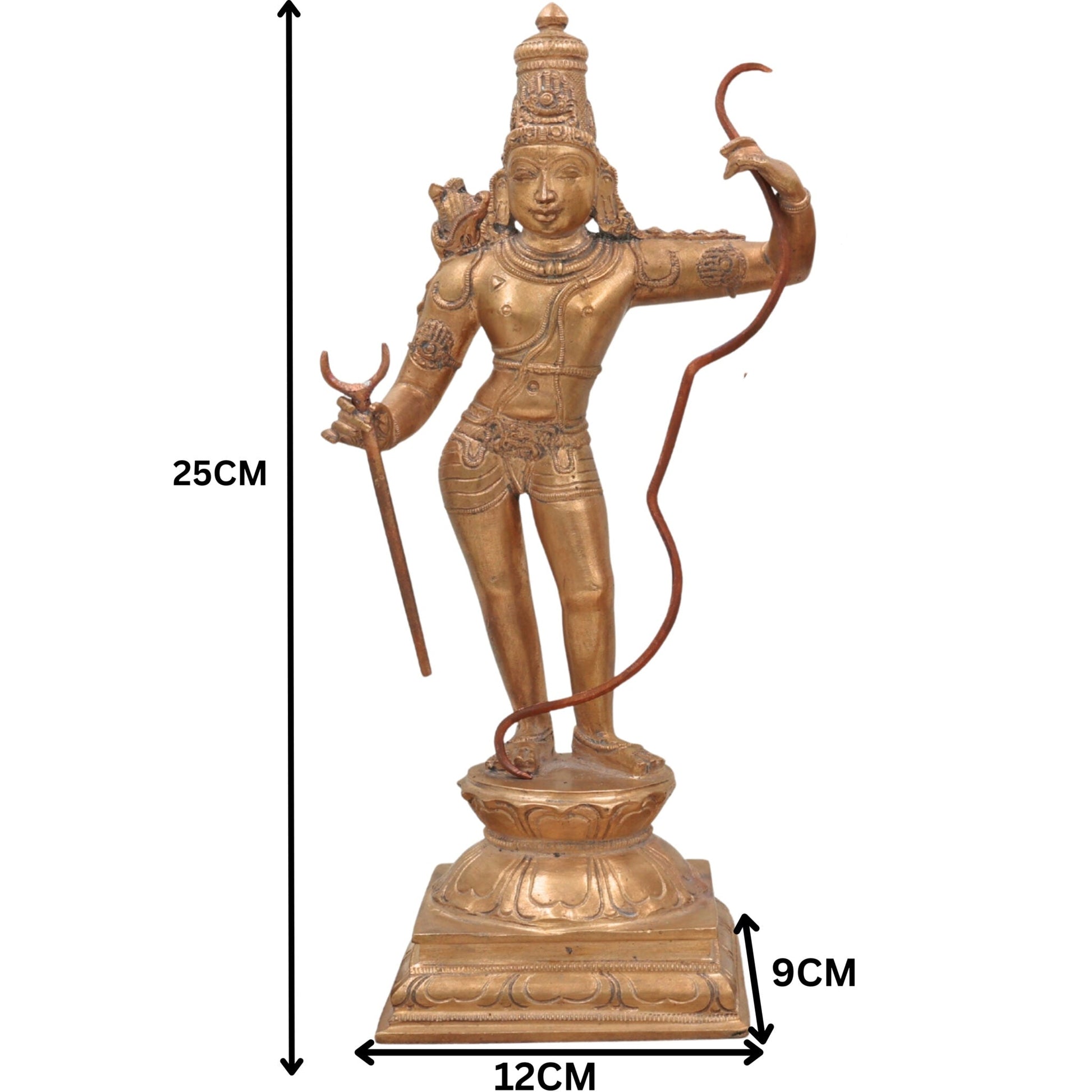 Handcrafted Bronze Panchaloha Rama Darbar Idol Set | Lord Rama Sita Laxman Hanuman Murti | Traditional South Indian Temple Sculpture,Gold, 10 Inch, 1 Piece