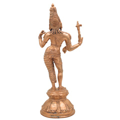 Bronze Ardhanarishvara Silai, Panchaloha Ardhanari Statue, Ardhanareshwar Murti, Shiva Parvati Idol, 13 Inch Gold, 1 Piece