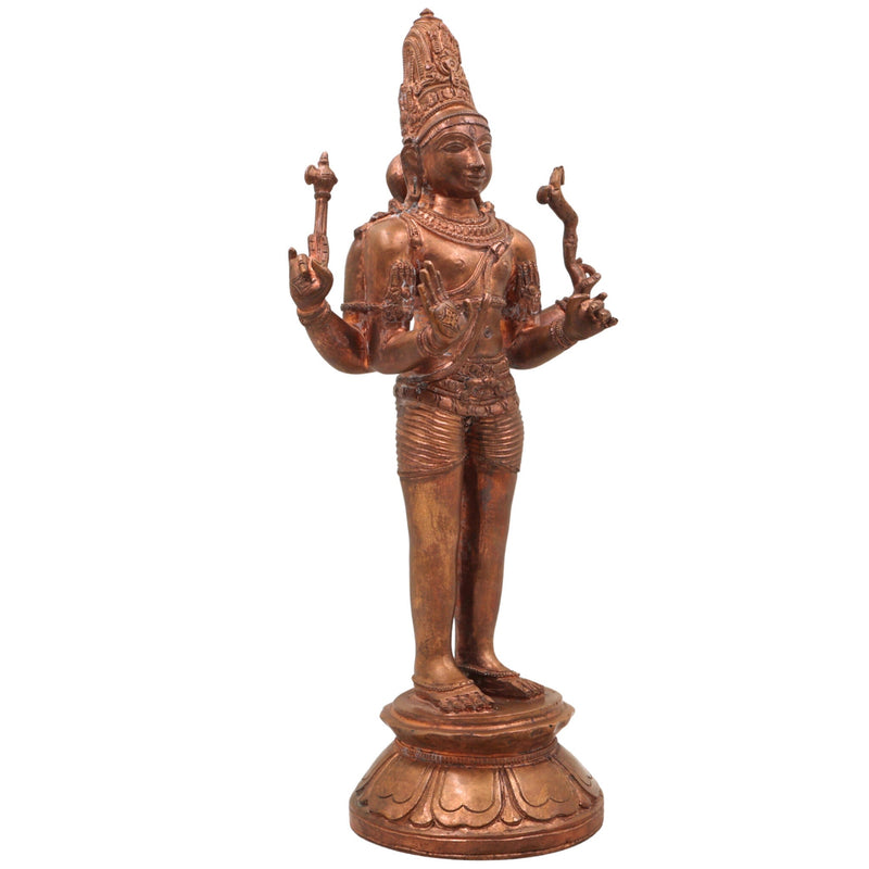 Handmade Bronze Shiva Idol Panchaloha Statue | Mahadev, Nataraja, Neelkanth Murti for Temple & Home Decor,Gold, 13 Inch, 1 Piece
