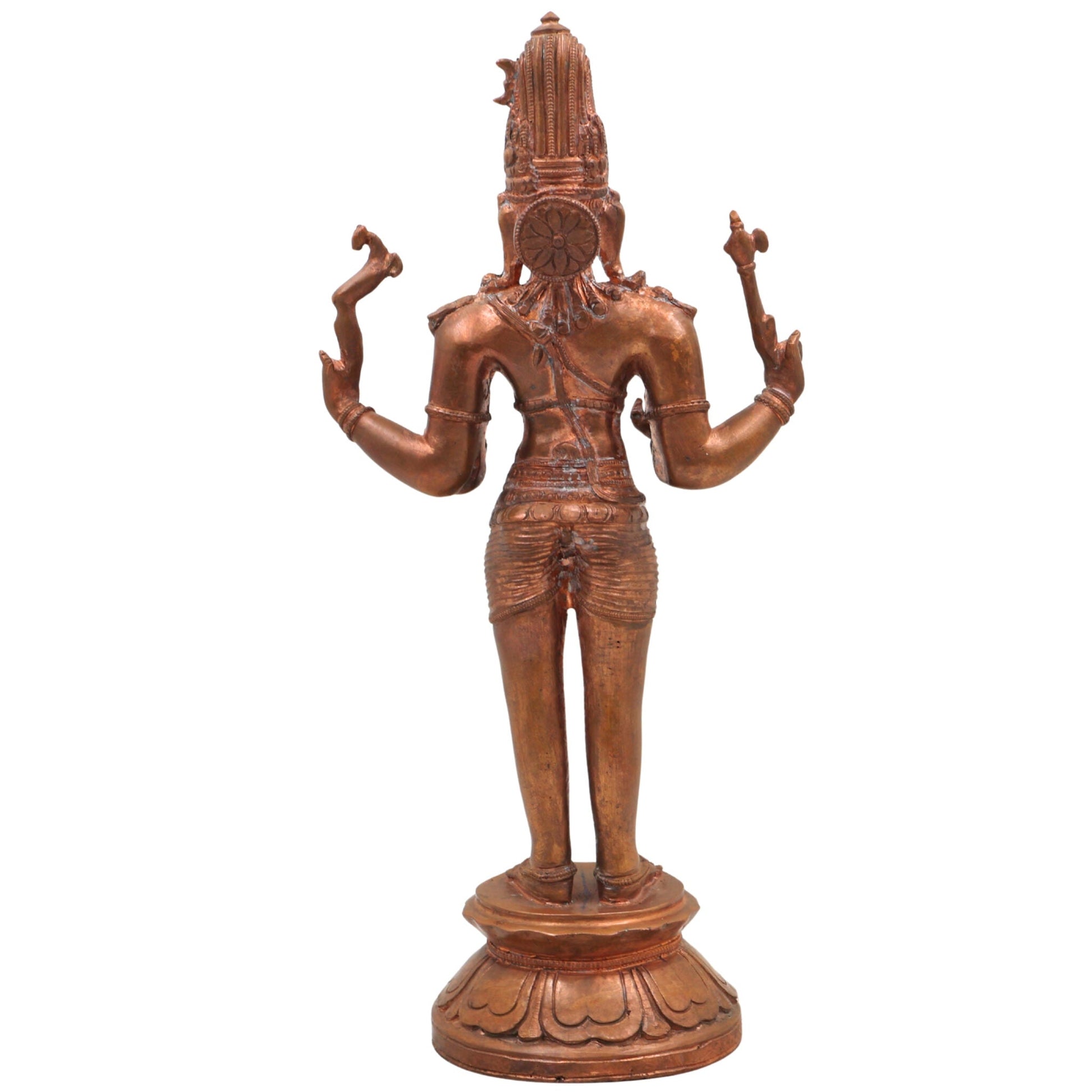Handmade Bronze Shiva Idol Panchaloha Statue | Mahadev, Nataraja, Neelkanth Murti for Temple & Home Decor,Gold, 13 Inch, 1 Piece