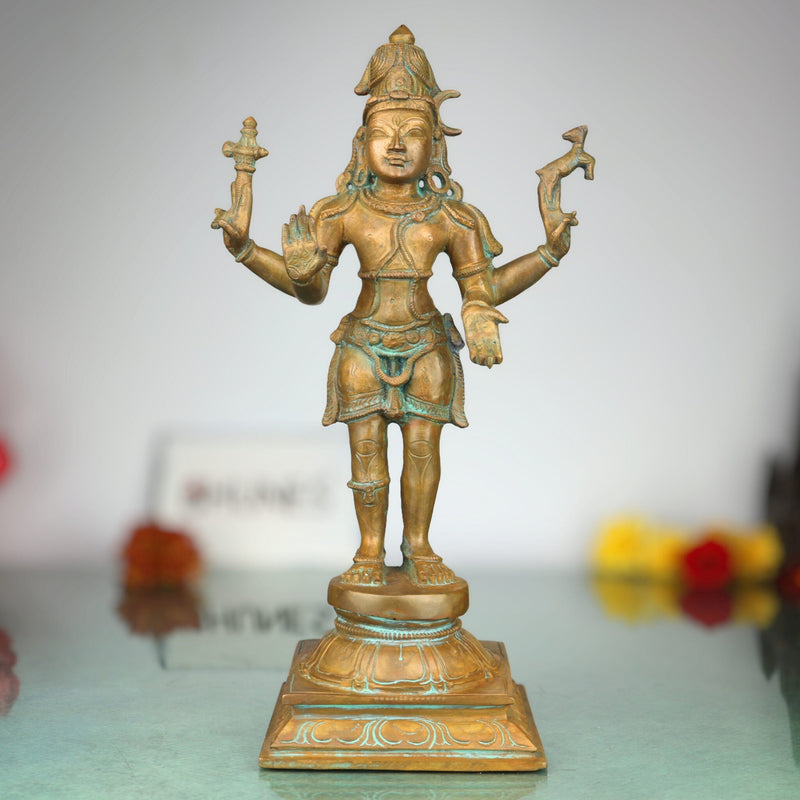 Bronze Lord Shiva Idols, Shiv Statue, Shankar Murti, Home Decor, Showpiece,Brown, 13 Inch, 1 Piece