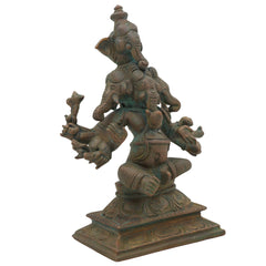 Handcrafted Panchamukha Ganapati Idol in Bronze Panchaloha, Panchamukhi Ganesha, Vinayaka, Pillaiyar, Vighneshvara Statue for Home Temple & Vastu Decor,Brown, 6 Inch, 1 Piece