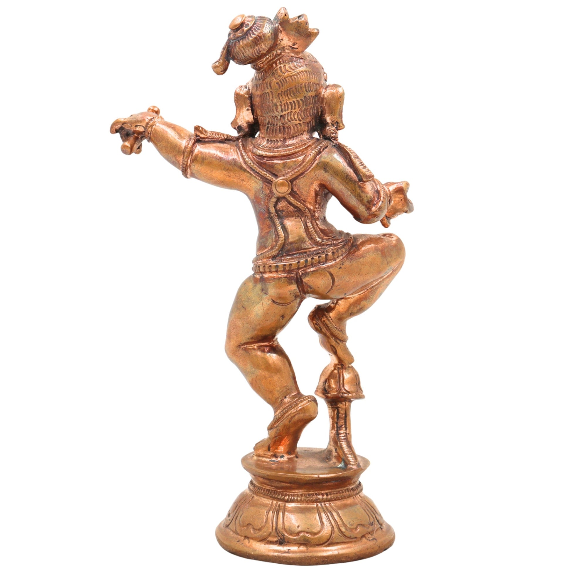 Handcrafted Bronze Bal Gopal Idol – Panchaloha Laddu Gopal, Natkhat Krishna, Makhan Chor, Nand Kishore, Banke Bihari, Chola Art South Indian Temple Statue, Brown, 7 Inch, 1 Piece