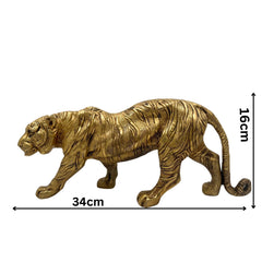 Brass Tiger Idol Shera Vyaghra Baagh Murti | Handcrafted Peetal Pittal Sculpture | Indian Tiger Figurine for Home Decor & Temple