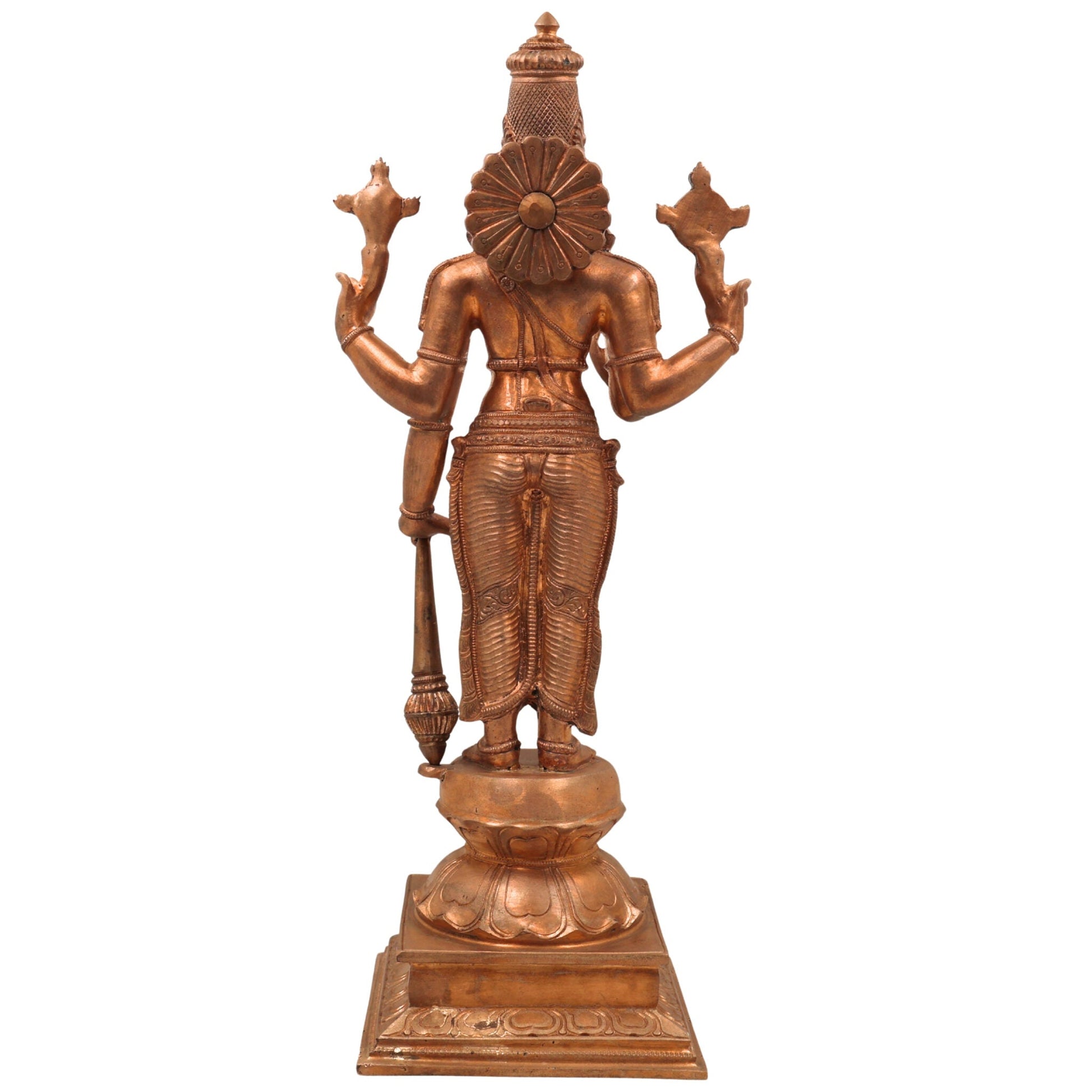 Handcrafted Bronze Panchaloha Vishnu Idol | Narayana, Govinda, Venkateswara, Padmanabha Murti for Temple & Home Decor,Brown,18Inch,1pice