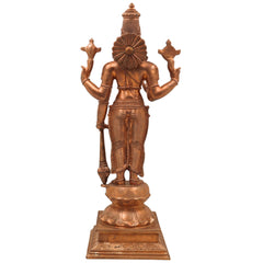 Handcrafted Bronze Panchaloha Vishnu Idol | Narayana, Govinda, Venkateswara, Padmanabha Murti for Temple & Home Decor,Brown,18Inch,1pice