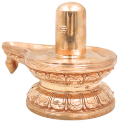 Bronze Shiva Lingam Idol, Handcrafted Chola Style Mahadev Shivling Murti for Pooja, Home Temple & Spiritual Gifting, Gold, 6.5 Inch, 1 Piece