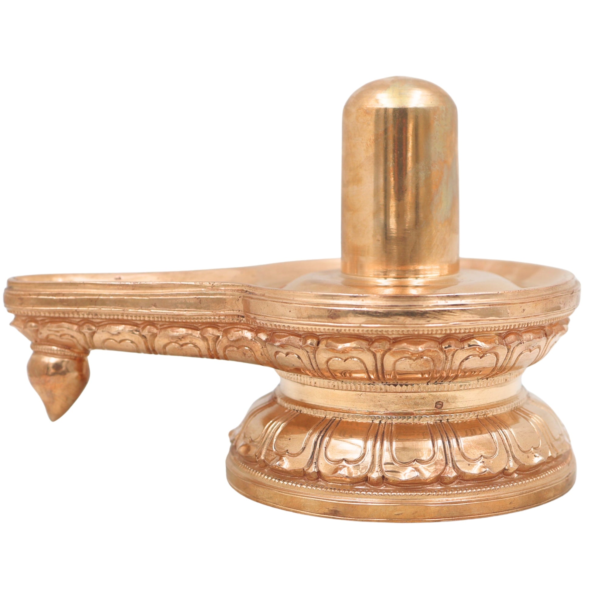 Bronze Shiva Lingam Idol, Handcrafted Chola Style Mahadev Shivling Murti for Pooja, Home Temple & Spiritual Gifting, Gold, 6.5 Inch, 1 Piece