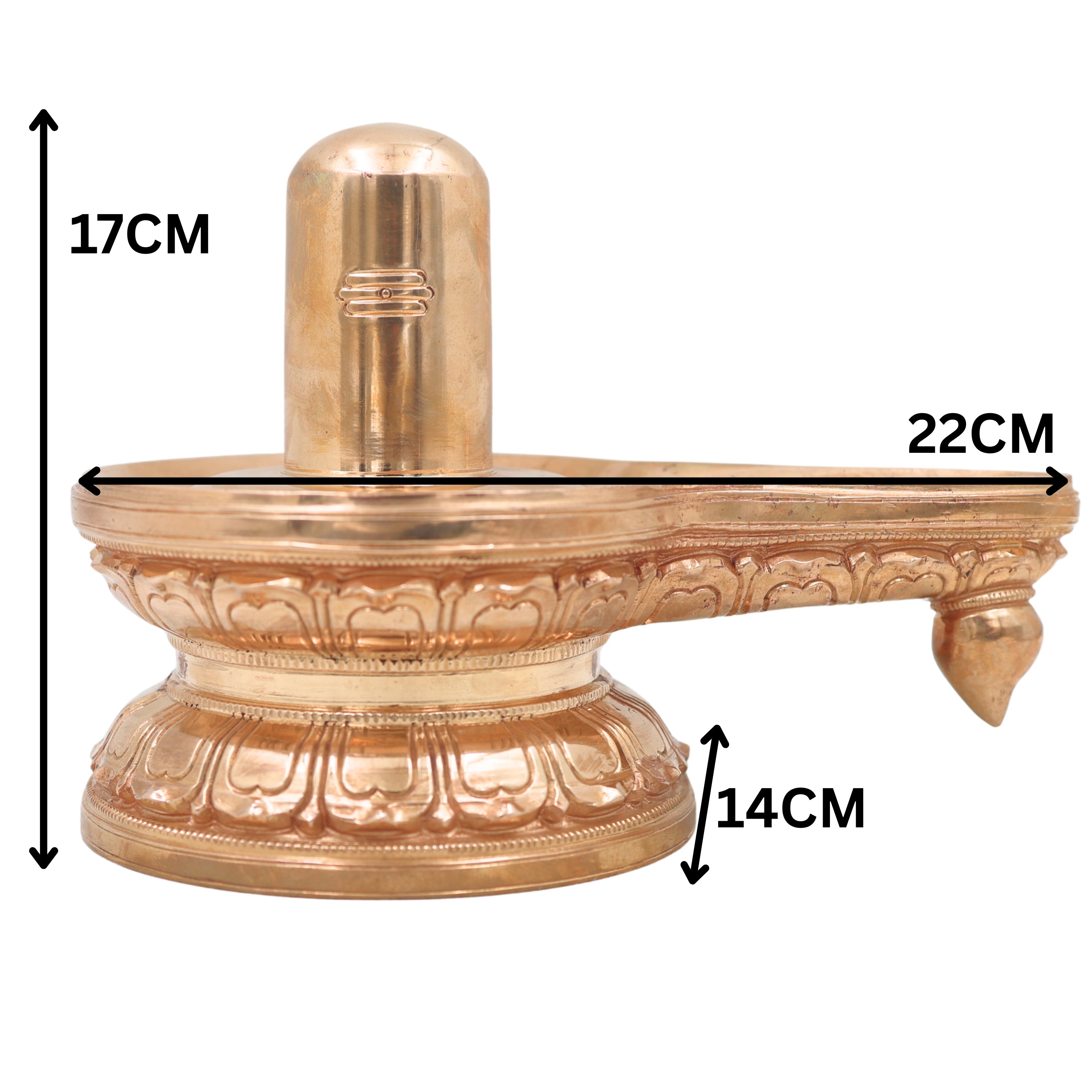 Bronze Shiva Lingam Idol, Handcrafted Chola Style Mahadev Shivling Murti for Pooja, Home Temple & Spiritual Gifting, Gold, 6.5 Inch, 1 Piece