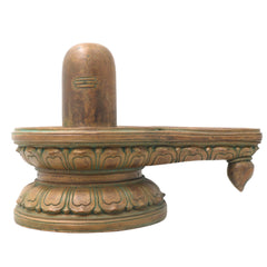 Handcrafted Bronze Panchaloha Shiva Lingam Idol, Traditional Chola Art Shivling, Mahalingam, Jyotirlinga, Banalinga Statue for Puja, Temple & Home Decor,Brown, 7 Inch, 1 Piece