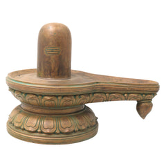 Handcrafted Bronze Panchaloha Shiva Lingam Idol, Traditional Chola Art Shivling, Mahalingam, Jyotirlinga, Banalinga Statue for Puja, Temple & Home Decor,Brown, 7 Inch, 1 Piece