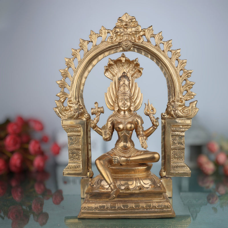 Handcrafted Bronze Mariamman Idol – Panchaloha Karumari Amman | Muthu Mariamman | Samayapuram Grama Devata Statue for Pooja & Temple Decor
