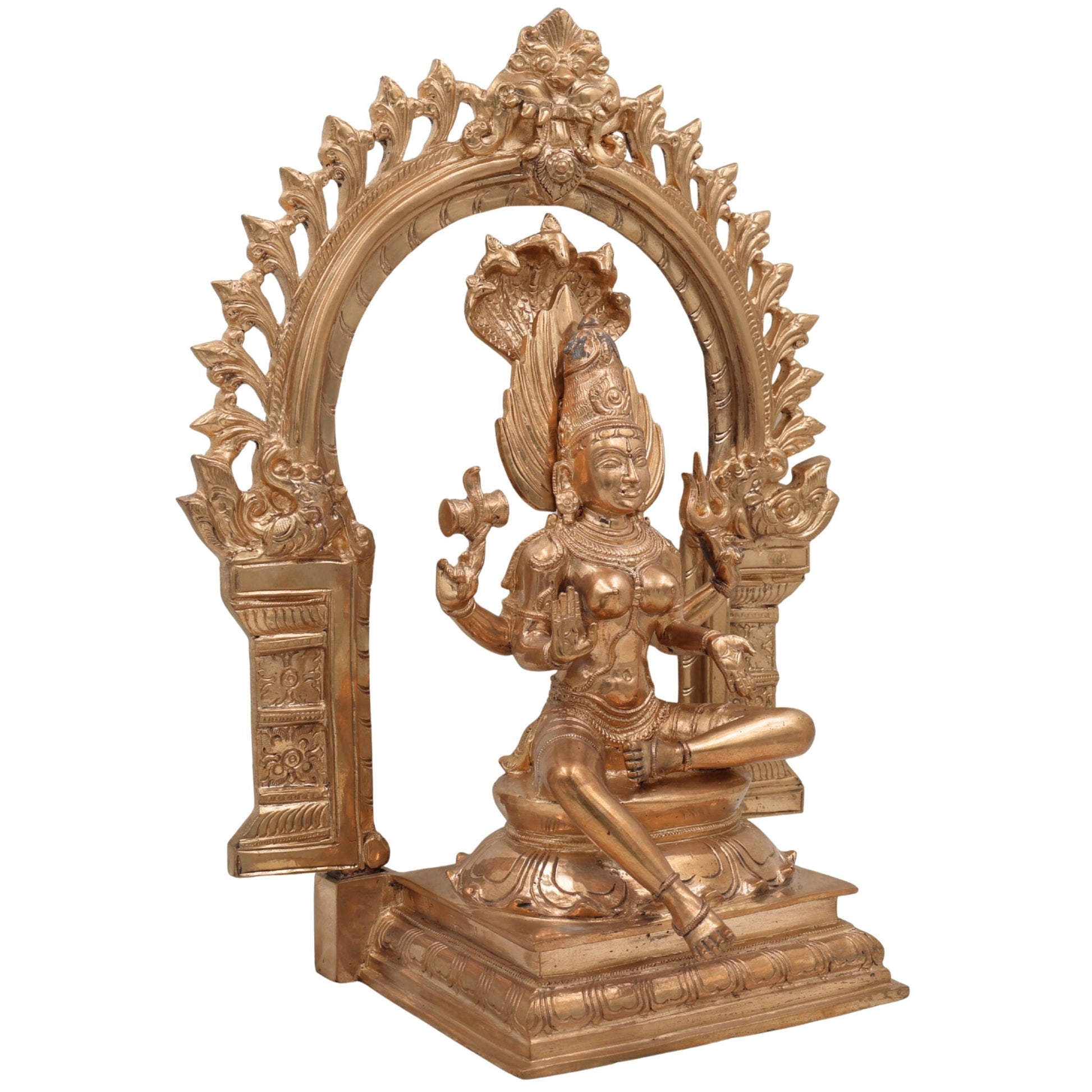 Handcrafted Bronze Mariamman Idol – Panchaloha Karumari Amman | Muthu Mariamman | Samayapuram Grama Devata Statue for Pooja & Temple Decor